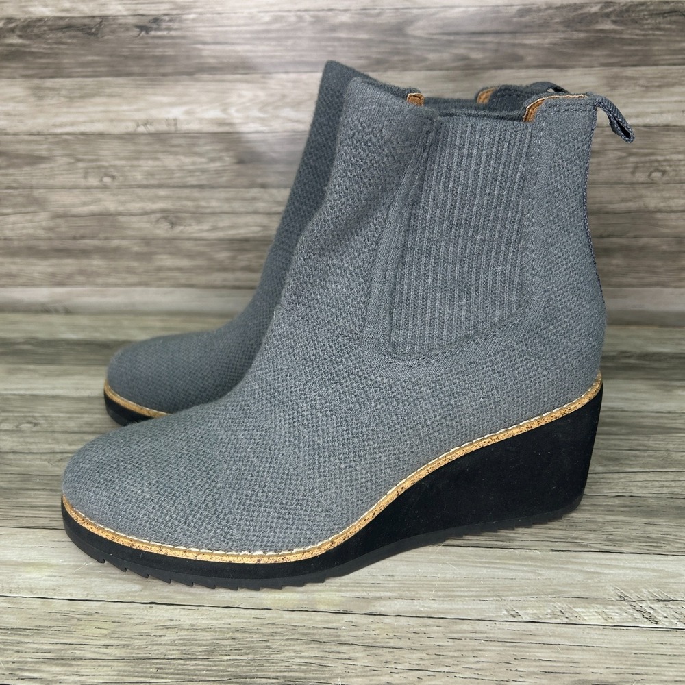 Sofft Boots Womens‎ Size 9 Eiley Grey Knit Wedge Platform Gorpcore Minimalism